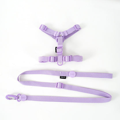 Pet Macaron H-type Collar Chest Back Lead Rope