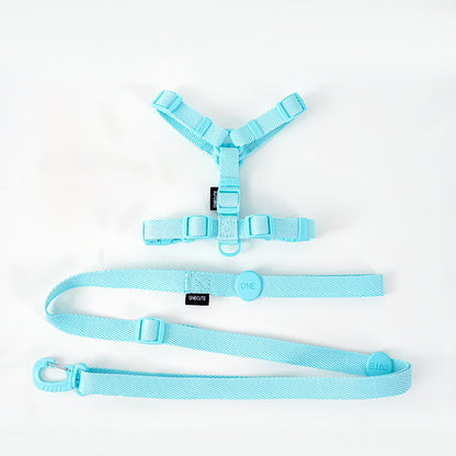 Pet Macaron H-type Collar Chest Back Lead Rope