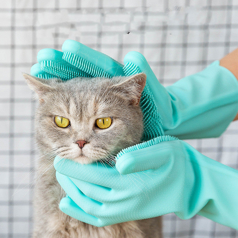 Pet Silicone Grooming Gloves